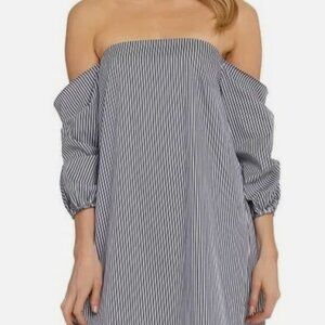 CeCe Off the Shoulder Striped Dress